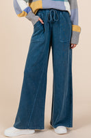 Mittoshop French Terry Mineral Washed Pants in Gucci Blue