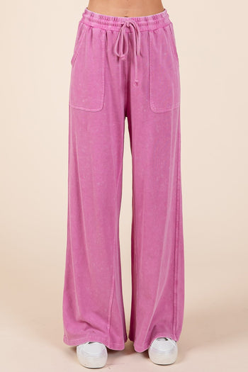 Mittoshop French Terry Mineral Washed Pants in Carnation