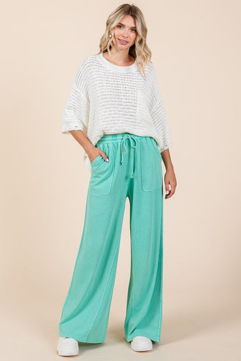 Mittoshop French Terry Mineral Washed Pants in Seafoam