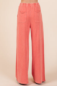 Mittoshop French Terry Mineral Washed Pants in Fusion Coral