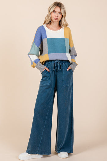 Mittoshop French Terry Mineral Washed Pants in Gucci Blue