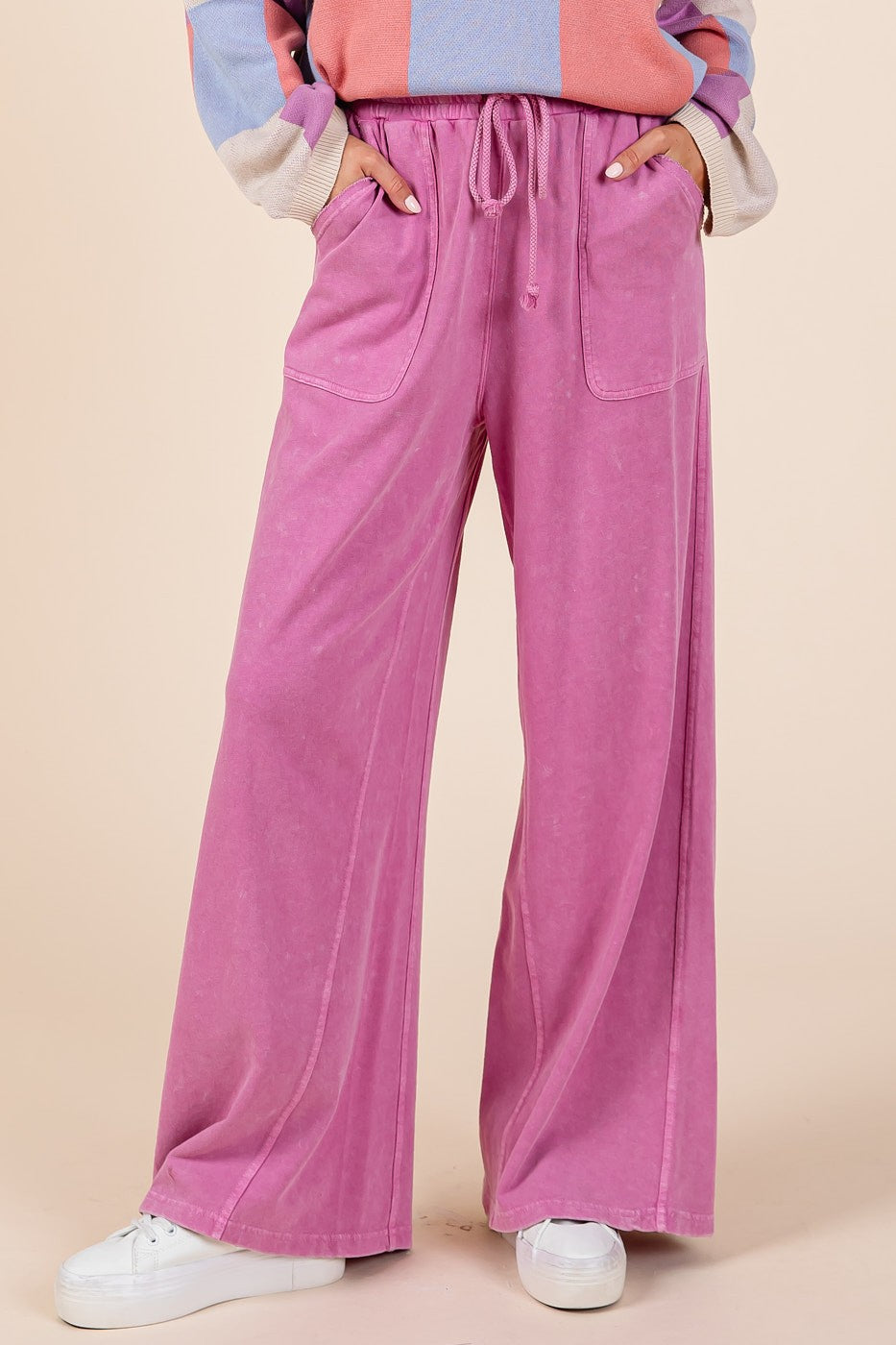 Mittoshop French Terry Mineral Washed Pants in Carnation