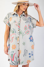 Load image into Gallery viewer, Easel Mineral Washed Printed Twill Dress in Grey
