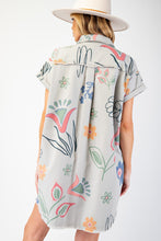 Load image into Gallery viewer, Easel Mineral Washed Printed Twill Dress in Grey
