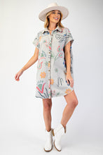 Load image into Gallery viewer, Easel Mineral Washed Printed Twill Dress in Grey
