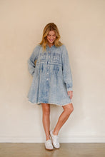 Load image into Gallery viewer, TRENDiLiTY Mineral Washed Mini Dress in Denim
