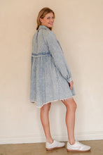 Load image into Gallery viewer, TRENDiLiTY Mineral Washed Mini Dress in Denim
