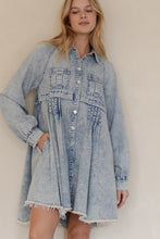 Load image into Gallery viewer, TRENDiLiTY Mineral Washed Mini Dress in Denim
