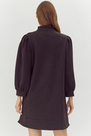Jodifl Solid Color Textured Mini Dress in Black