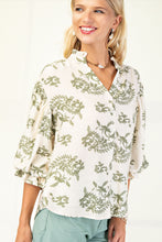 Load image into Gallery viewer, GiGio Printed Button Down Front Top in Sage
