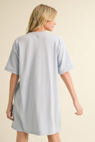 Jodifl Solid Color Dress with American Flag Bow on Front in Sky Blue