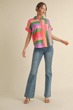 Load image into Gallery viewer, Jodifl Multi Colored Mixed Striped Top in Multi
