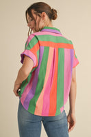 Jodifl Multi Colored Mixed Striped Top in Multi