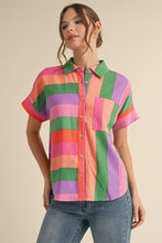 Load image into Gallery viewer, Jodifl Multi Colored Mixed Striped Top in Multi
