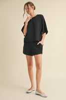 Jodifl Solid Color Knit Lounge Set in Black