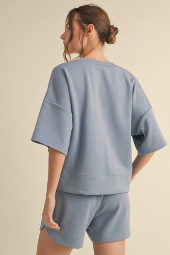 Jodifl Solid Color Knit Lounge Set in Denim