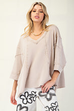 Load image into Gallery viewer, Easel Thermal and Terry Knit Mix n Match Top in Khaki

