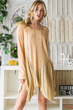 Load image into Gallery viewer, Oli &amp; Hali Mixed Fabric Tunic Top in Biscuit Shirts &amp; Tops Oli &amp; Hali   
