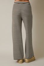 Load image into Gallery viewer, Gilli Contrasting Striped Ribbed Pants in Olive-Cream Stripe
