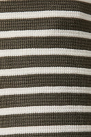 Gilli Contrasting Striped Ribbed Pants in Olive-Cream Stripe