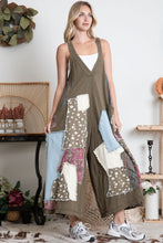 Load image into Gallery viewer, BlueVelvet Patched Ankle Length Wide Leg Jumpsuit in Mocha Olive
