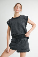 Jodifl Mineral Washed Lounge Set in Black