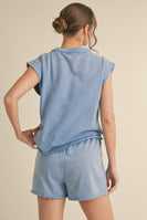 Jodifl Mineral Washed Lounge Set in Denim