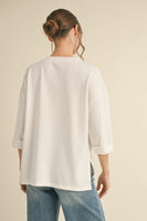 Jodifl OVERSIZED Mixed Print USA Patched Top in White