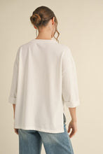 Load image into Gallery viewer, Jodifl OVERSIZED Mixed Print USA Patched Top in White
