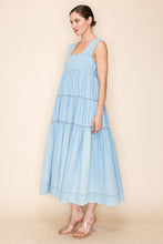Load image into Gallery viewer, White Birch Denim Tent Midi Dress in Light Denim
