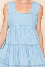 Load image into Gallery viewer, White Birch Denim Tent Midi Dress in Light Denim
