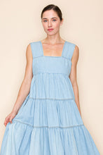 Load image into Gallery viewer, White Birch Denim Tent Midi Dress in Light Denim
