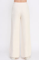 Allie Rose Plush Cloud Wide Leg Pants in Vanilla
