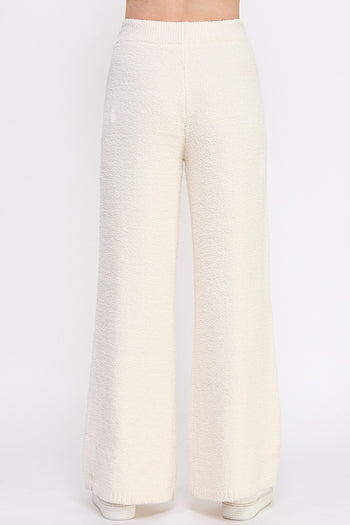 Allie Rose Plush Cloud Wide Leg Pants in Vanilla