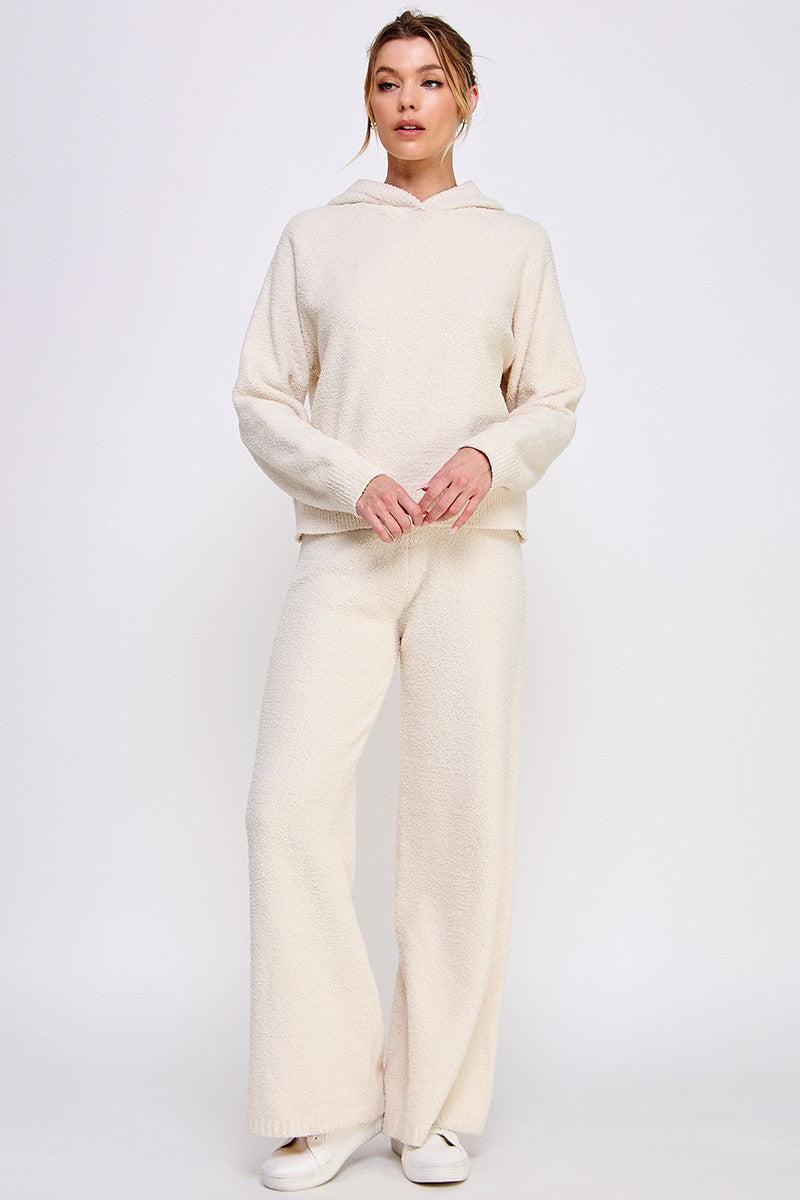 Allie Rose Plush Cloud Wide Leg Pants in Vanilla – June Adel