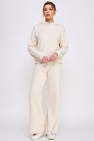 Allie Rose Plush Cloud Wide Leg Pants in Vanilla