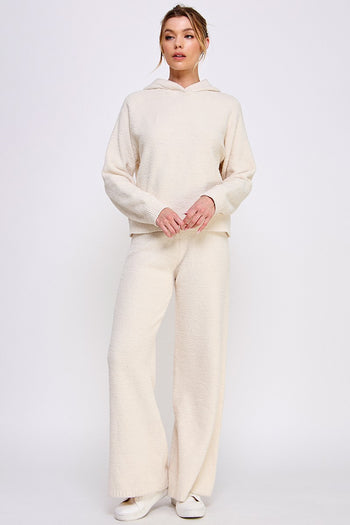 Allie Rose Plush Cloud Wide Leg Pants in Vanilla