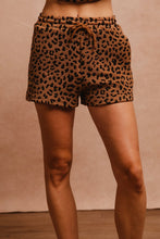 Load image into Gallery viewer, BiBi Leopard Knit Shorts in Camel/Black
