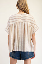 Load image into Gallery viewer, ee:some Striped Boxy Top in Sand

