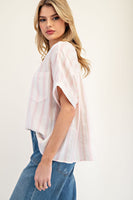 ee:some Striped Boxy Top in Vacay Pink