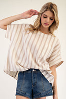 ee:some Striped Boxy Top in Sand