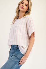Load image into Gallery viewer, ee:some Striped Boxy Top in Vacay Pink
