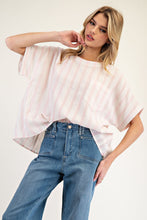 Load image into Gallery viewer, ee:some Striped Boxy Top in Vacay Pink
