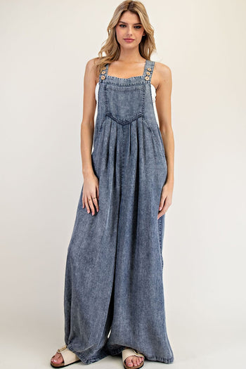ee:some Lightweight Mineral Washed Jumpsuit in Denim
