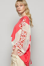 Load image into Gallery viewer, POL Oversized Contrasting Pattern Top in Peach Echo
