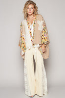 POL OVERSIZED Open Front Cardigan in Mocha Multi