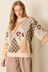 Polagram Multi Print Knit Sweater in Multi