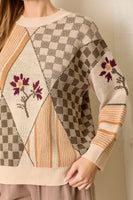 Polagram Multi Print Knit Sweater in Multi