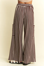 Load image into Gallery viewer, Jade By Jane Textured Stripe Wide Leg Pants in Brown
