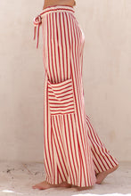 Load image into Gallery viewer, Jade By Jane Textured Stripe Wide Leg Pants in Red

